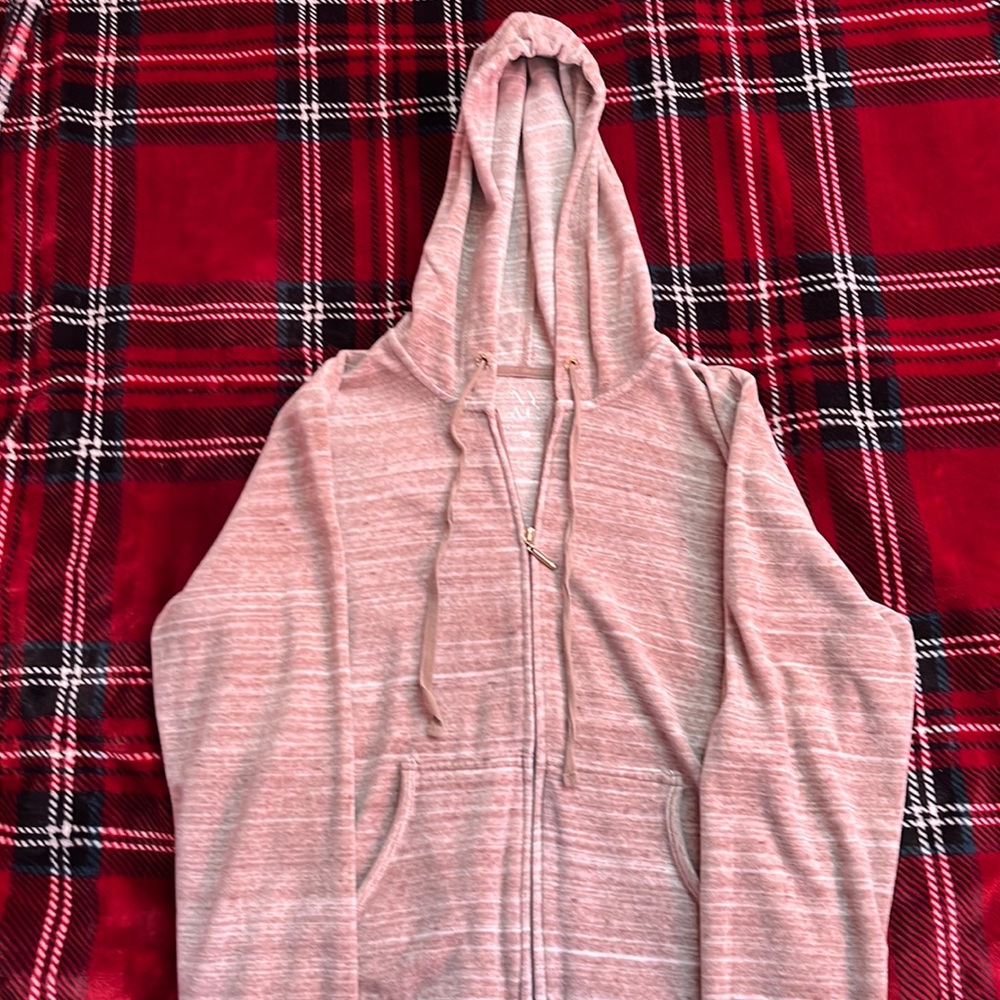 Size M, Cream, New York & Company Hoodie with Zipper
